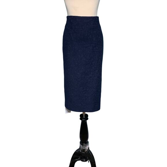 MM. Lafleur The Cobble Hill 2.0 Navy Blue Cotton Jacquard skirt size 1X - Picture 1 of 11